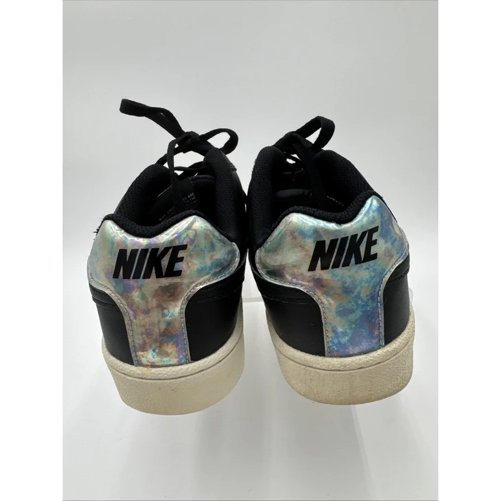 Nike Court Royale 74 Black Sneakers With Iridescent Back Women Sz-10, 749867-003